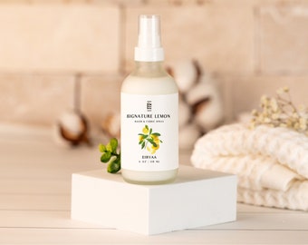 Signature Lemon Room & Fabric Spray | Home Fragrance | Essential Oils | Non-Toxic  | Handcrafted | Handmade | 4 oz | 16 oz Refill
