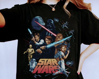 Vintage Star Wars Shirt Star Wars Shirt Darth Vader Shirt Luke Skywalker Princess Leia Han Solo Shirt Birthday Gift