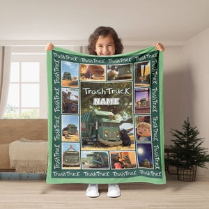 Trash Truck Fleece Blanket | Trash Truck Birthday Gifts | Trash Truck Christmas Gift For Kids Throw Blanket For Bed Coach Sofa