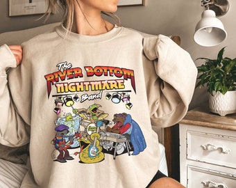 The River Bottom Nightmare Band Sweatshirt | Emmet Otter's Jug-Band Cartoon Christmas Tee Shirts, Christmas Holiday Movie T Shirt