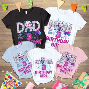 Personalized Spidey Birthday Shirt | Ghost Spider Birthday Girl Shirt | Spidey Girl Birthday | Spidey And His Amazing Friends Shirt