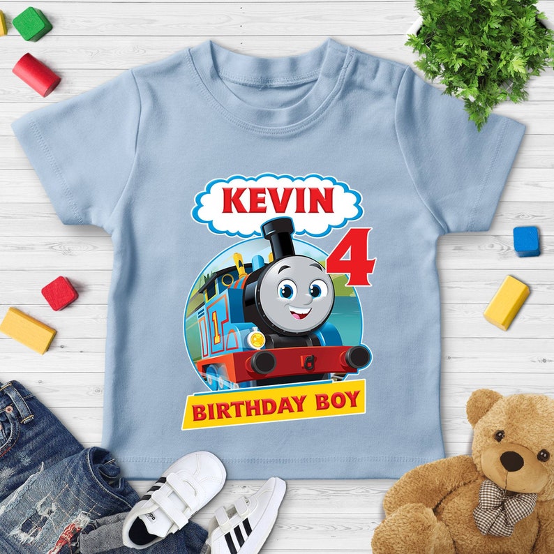 Thomas and Friends Birthday Shirt, Thomas and Friends Birthday T-shirt, Thomas and Friends, Personalized Shirt, Custom Shirt, Birthday image 4