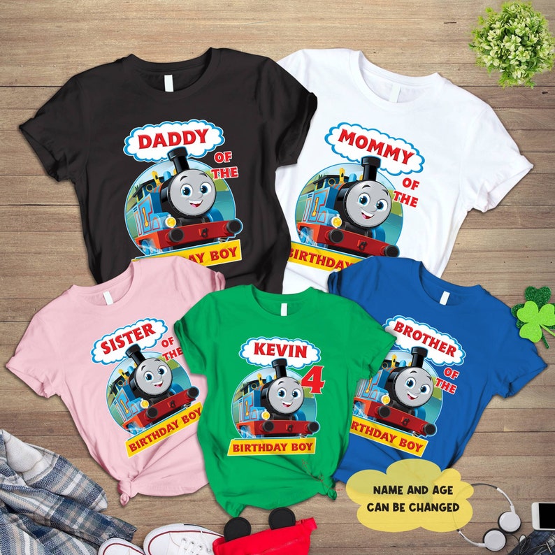 Thomas and Friends Birthday Shirt, Thomas and Friends Birthday T-shirt, Thomas and Friends, Personalized Shirt, Custom Shirt, Birthday image 2