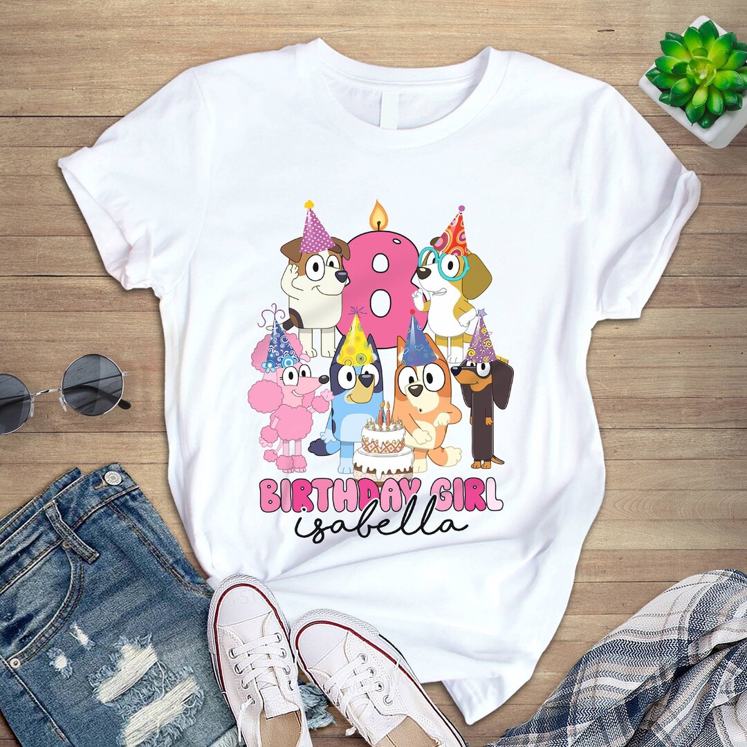 Bluey and Bingo Birthday Shirt Bluey Bandit Heeler Chilli Etsy