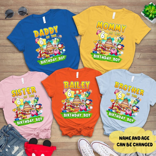 Kirby Shirt Gaming Kirby Shirt Kirby Family Shirt Kirby Birthday Shirt Kirby Birthday Gift For Boy And Girl Shirt Family Birthday Shirt