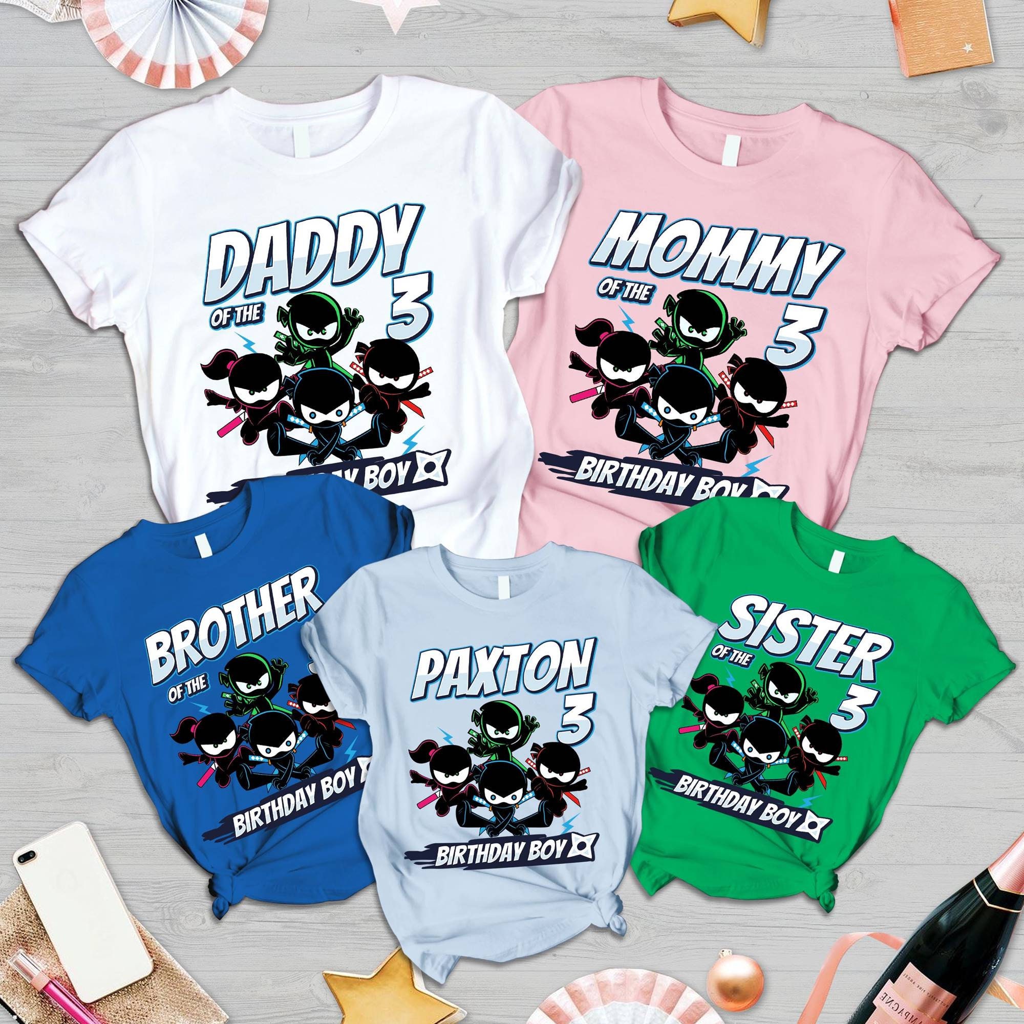 Personalized Ninja Turtles Birthday Shirt - Jolly Family Gifts
