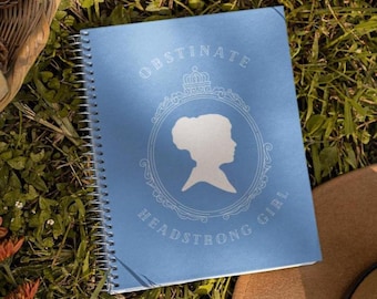 Cuaderno "Chica obstinada y testaruda" de 15 x 20 cm / Diario de Orgullo y prejuicio / Regalo con cita de Jane Austen / Papelería literaria para amantes de la literatura