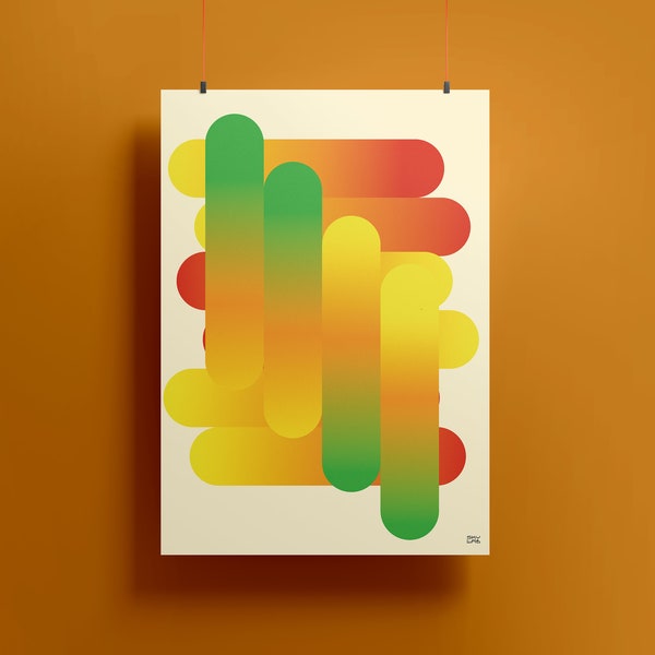 Poster Color-mixing, affiche minimaliste et abstraite de décoration