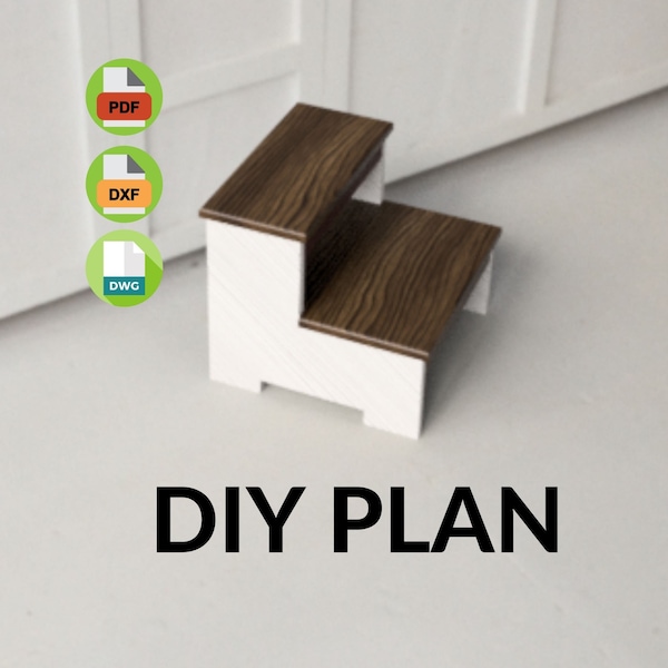 DIY Wooden Step Stool Plan, Child Step Stool, Kitchen Step Stool, Beginning DIY Project Plan, Flower Stand, Printable Wooden Plan