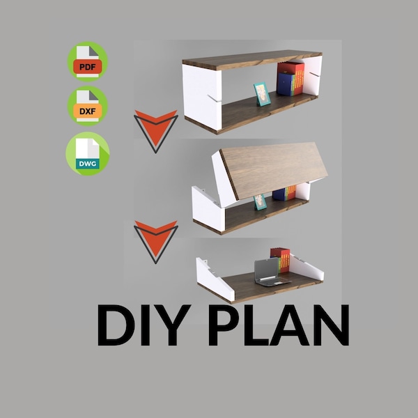 Wall Mounted Folding Table and Shelf 2N1, DIY Mounted Plan, Folding Table DIY plan