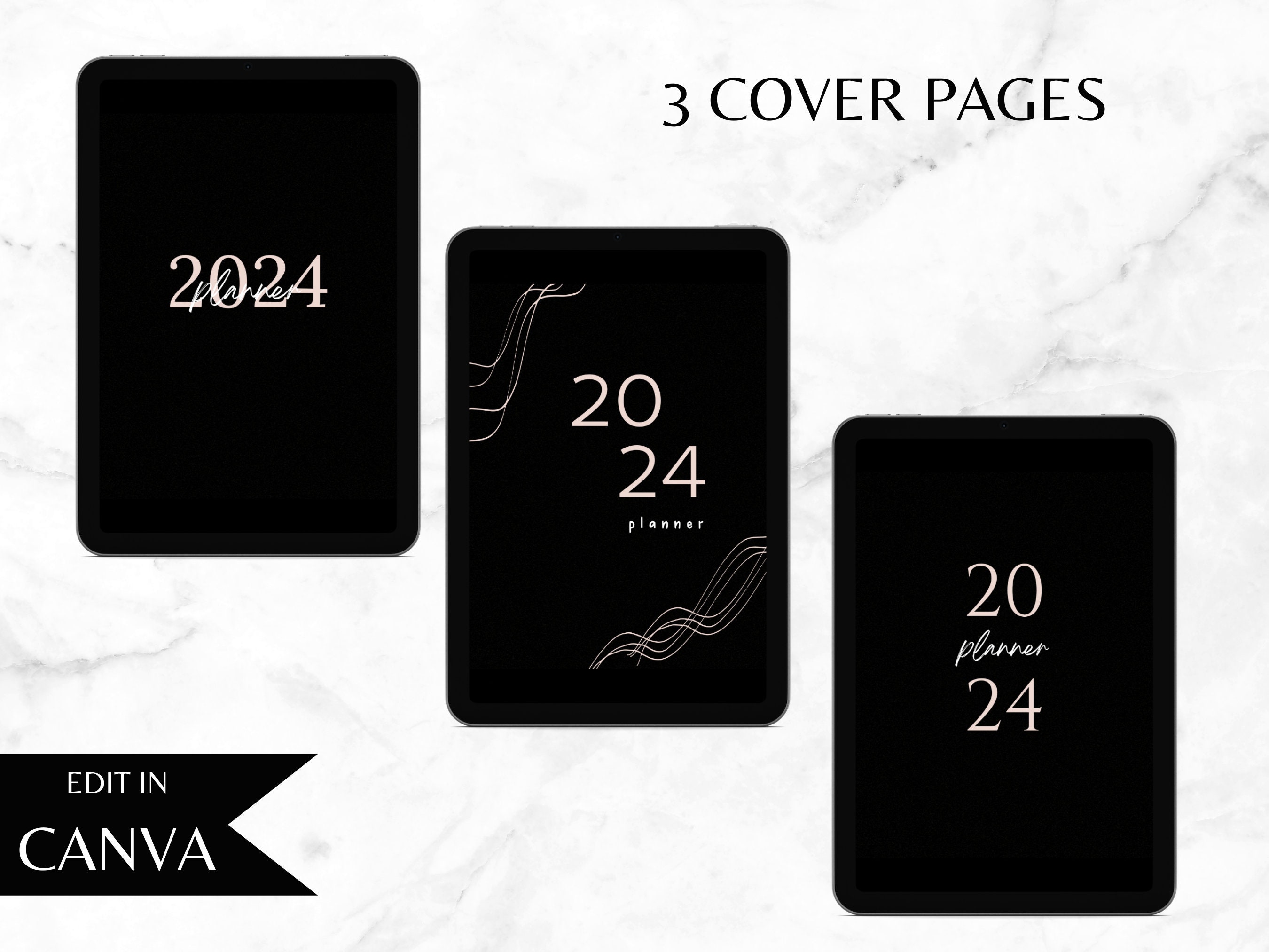 2024 Digital Planner Template Canva Monthly & Weekly Planner Online