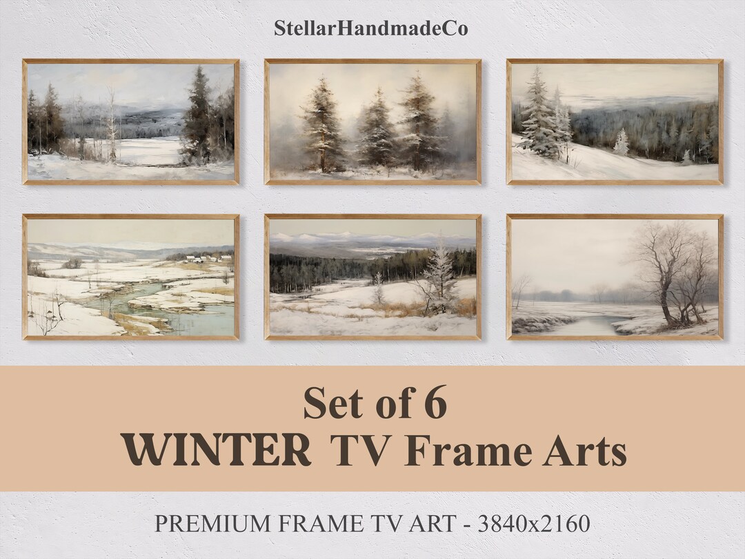 Winter Frame TV Art Set, Collection 6 Winter Arts for Frame TV, Winter