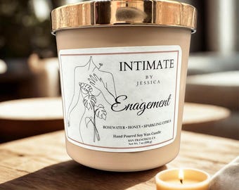 Engagement Candle – Rosewater, Honey & Sparkling Citrus | Hand-Poured Soy Candle | Romantic Floral Scent | Luxury Aromatherapy