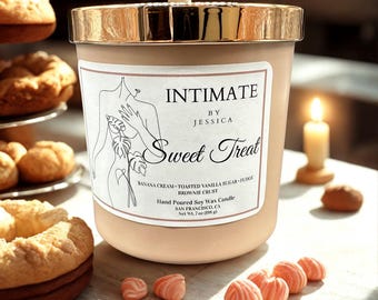 Sweet Treat Candle – Banana Cream, Fudge Brownie & Toasted Sugar | Dessert Soy Candle | Bakery Scented Candle | Home Fragrance | Foodie Gift