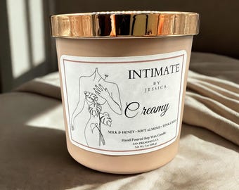 Creamy Candle – Milk Honey, Almond & Tonka Bean | Hand-Poured Soy Candle | Cozy Sweet Scent | Luxury Self-Care Aromatherapy