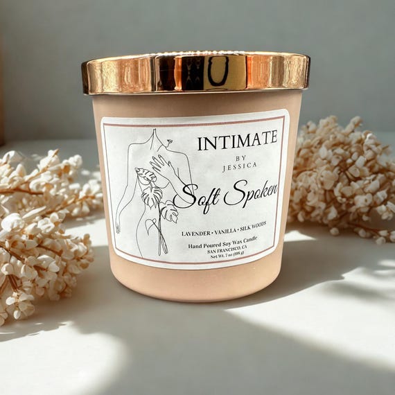 Soft Spoken Candle Lavendel Vanille Soja Kerze beruhigende Aromatherapie-Kerze | Entspannendes Raumduft-Luxuskerzen-Geschenk