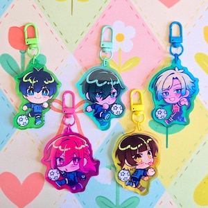 2.5-in Blue Lock Acrylic Keychains