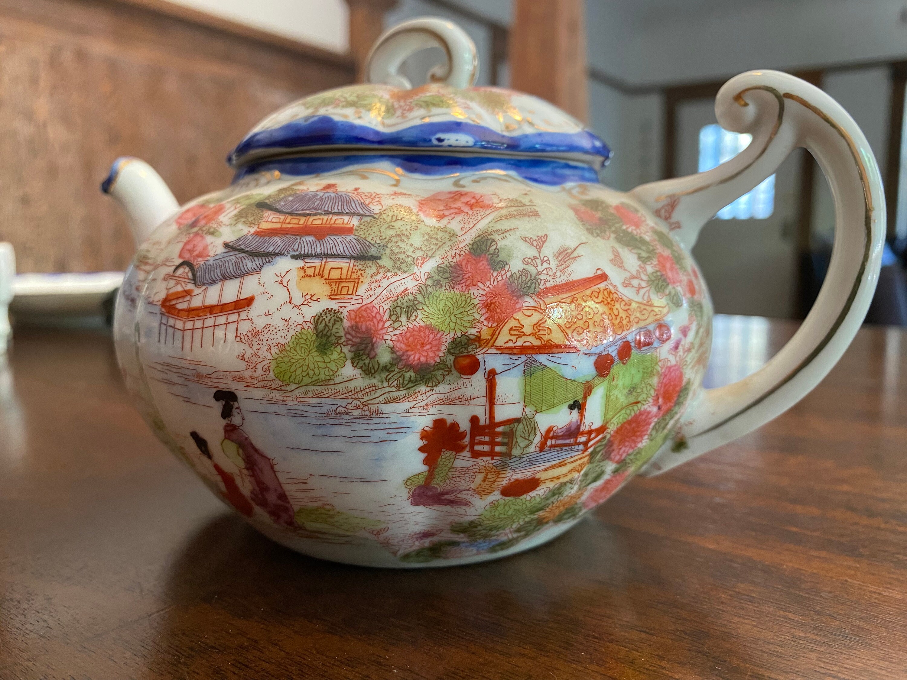 Antique Japanese Geisha Bone China Tea Set 1930s Etsy