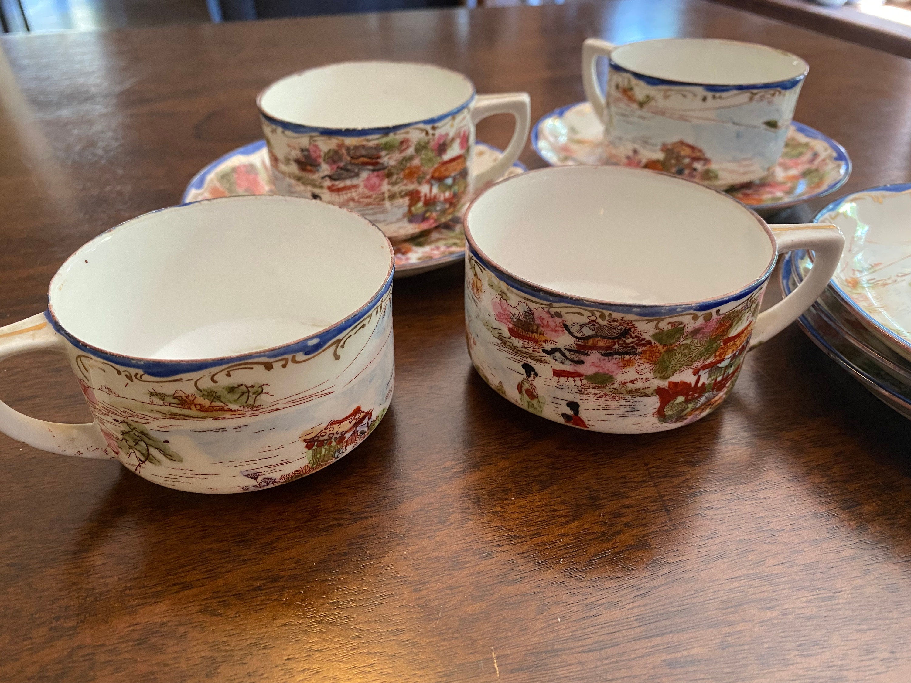 Antique Japanese Geisha Bone China Tea Set 1930s Etsy