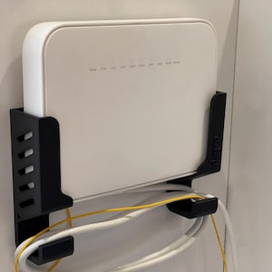Dual Wall Mount Bracket: Router, Laptop, Cable Organizer