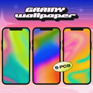 5 PCS Gradient iPhone Wallpapers, Aesthetic Wallpaper, iPhone 14 Pro, iOS 16, Lockscreen, Abstract, Textured, Rainbow, DIGITAL DOWNLOAD