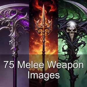 75 imagens de armas brancas - TCG, DnD, coleção de retratos de imagens de RPG para Dungeon Master, Game Master e Storyteller