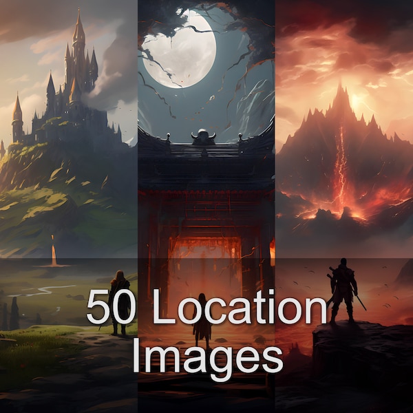 50 Location Images Set 1 - TCG, DnD, RPG Image Portrait Collection for Dungeon Master, Game Master, and Storyteller