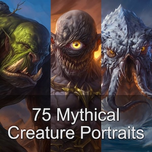 75 Fabelwesen Portraits - Tcg, DnD, RPG Bilder Portrait Sammlung für Dungeon Master, Spielmaster und Geschichtenerzähler