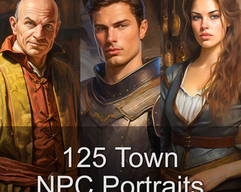 125 retratos de NPC de la ciudad: colección de retratos de imágenes de TCG, DnD y RPG para Dungeon Master, Game Master y Storyteller