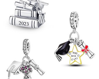 Graduation charm 925 sterling silver fit for famous bracelet