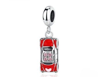 rotes Auto Charm passend für Pandora Armband 925 Sterling Silber,