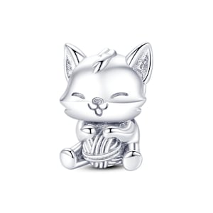 cat charm 925 sterling silver fit for pandora bracelet
