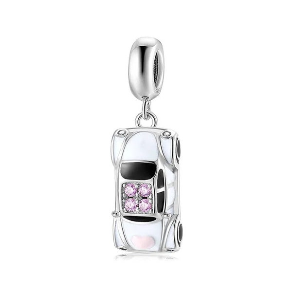 Abalorio de coche apto para pulsera pandora de plata de ley 925,