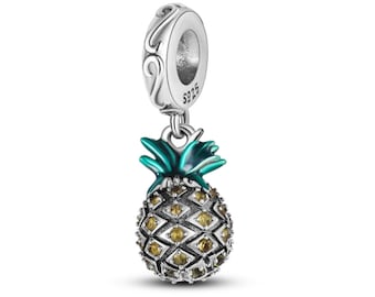 pineapple charm 925 sterling silver fit for pandora bracelet, fruits charm