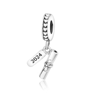Abschluss Charm 2024 passend für Armband 925 Sterling Silber Bild 1