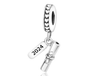 Abschluss Charm 2024 passend für Armband 925 Sterling Silber