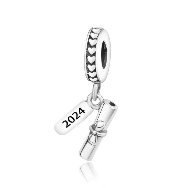 Abschluss Charm 2024 passend für Armband 925 Sterling Silber