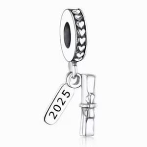Abschluss Charm 2025 925 Sterling Silber passend für Armband und Kette