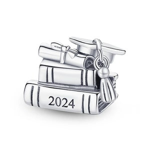 Graduation charm 2024 fit for pandora bracelet 925 sterling silver
