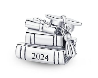 Graduation charm 2024 fit for pandora bracelet 925 sterling silver