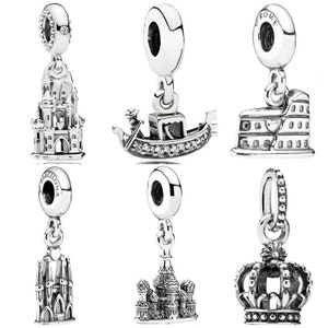 famous building charm, silver charm for bracelet