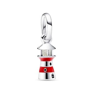 light house charm 925 sterling silver for bracelet, glow in the dark