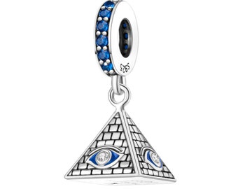 ciondolo piramide per bracciale e collana in argento sterling 925, ciondolo iconico da costruzione