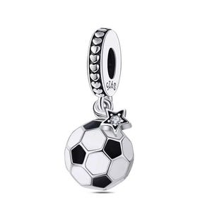 soccer ball charm 925 sterling silver for bracelet and necklace