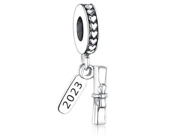 Charm „Abschluss 2023“, passend für Pandora-Armband aus 925er Sterlingsilber