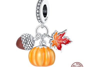 Ciondolo autunnale adatto per bracciale Pandora in argento sterling 925