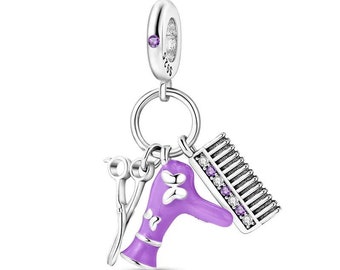 Charm de peluquero para pulsera Pandora de plata de ley 925.