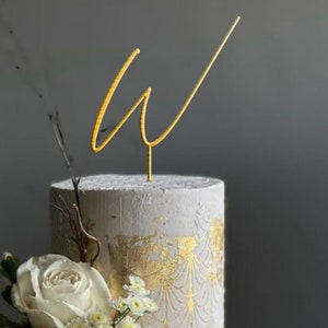 Wedding Cake Topper/Rustic Cake Topper/Initials Monogram Topper/Script cake topper/Boho Cake Topper/Personalizable Wedding Cake Topper-UM