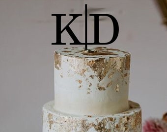 Initials Rustic Custom Wedding Cake Topper,Monogram Cake Topper,Rustic Wedding Cake Topper,Anniversary Cake Topper,Personalized Cake Topper,