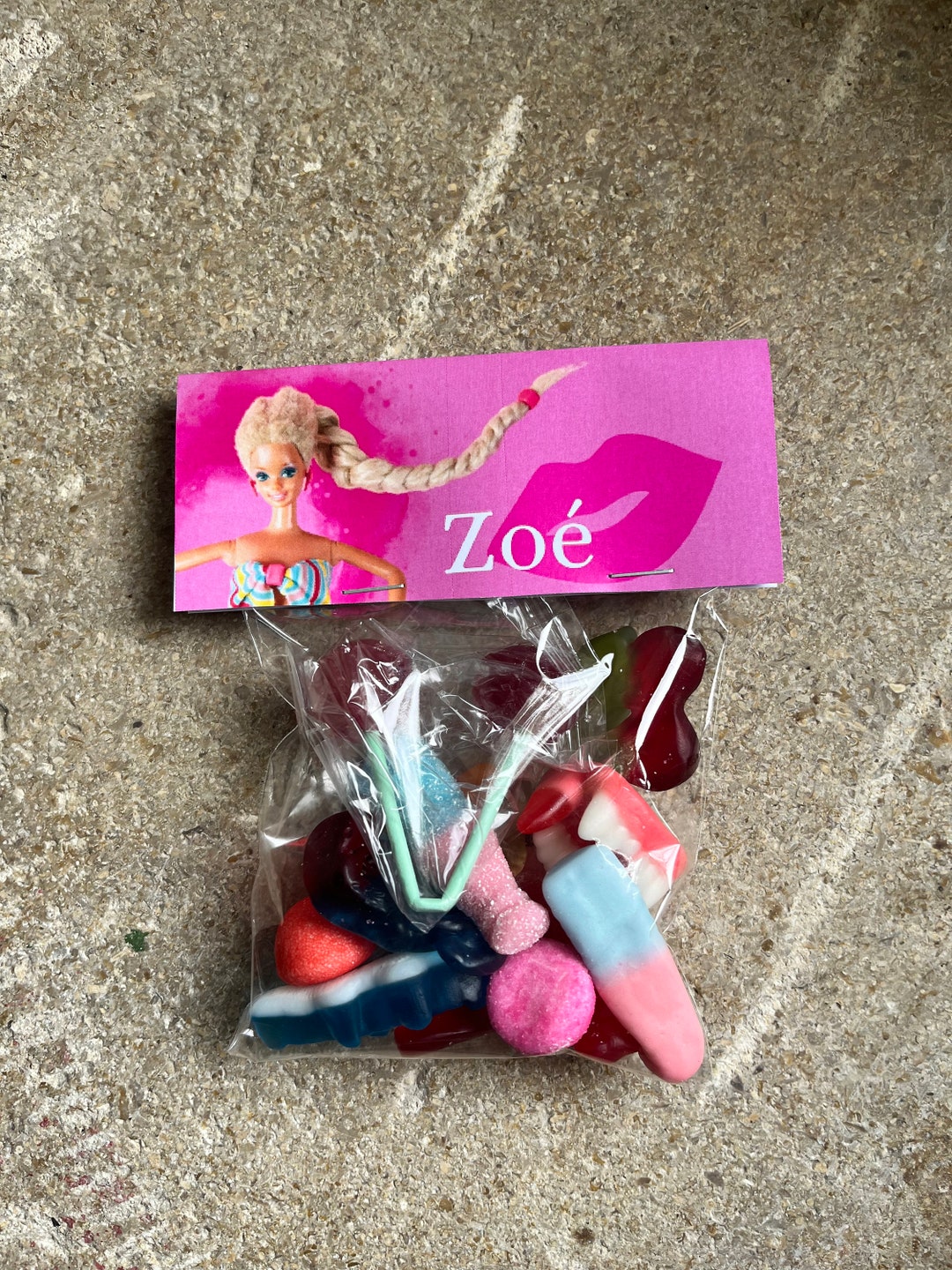 Sachet de bonbons personnalisé Barbie Etsy France
